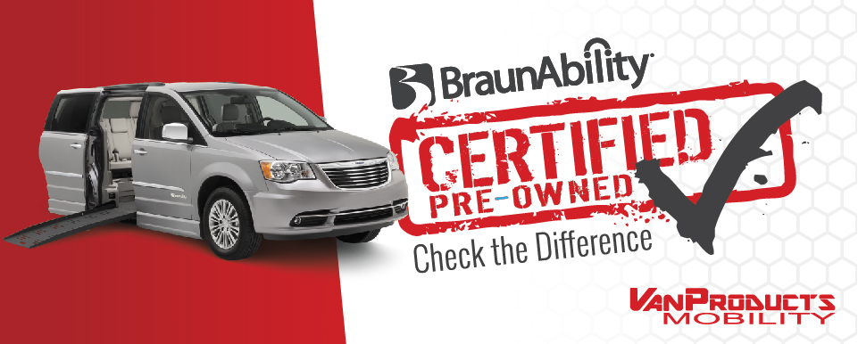 Braunability Certified Pre-Owned Program banner with mobility van